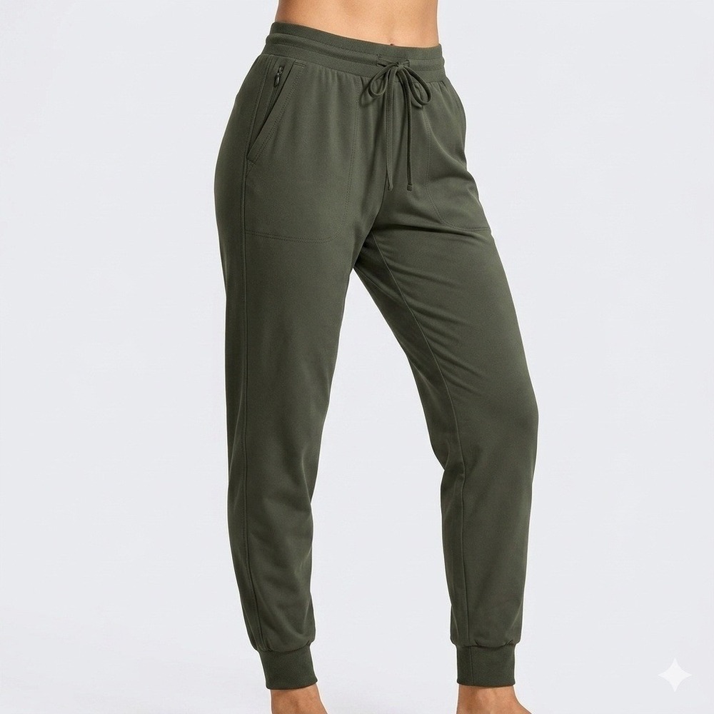 Rachel Zoe Womens Olive Green Jogger Pants M Drawstring Elastic Waist Utility